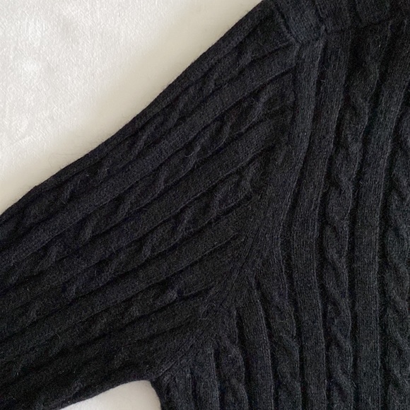 Le Tigre vintage cable crewneck pullover with sweet pink angora trim and tiger - Picture 8 of 14